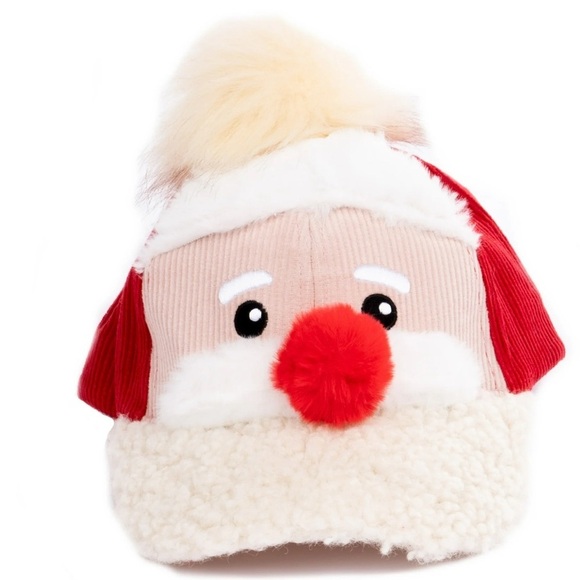 Holiday Time Sherpa Fleece Santa Party Baseball Cap Hat Unisex New No Tags - Picture 1 of 7